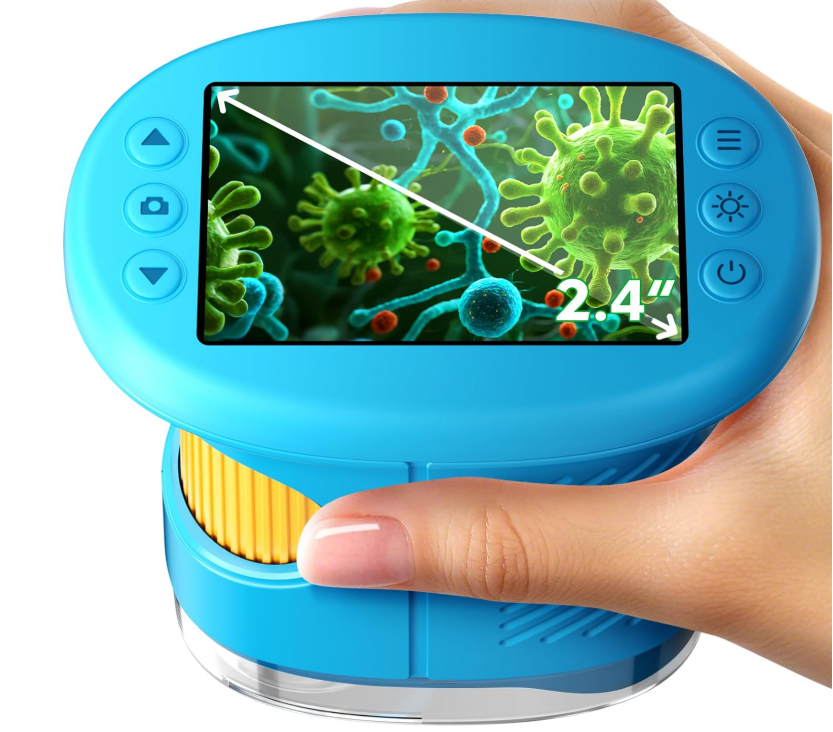 MiniBilim Dijital Mikroskop 🔬 – Çocuklar İçin 2.4” LCD Ekranlı Taşınabilir Keşif Mikroskobu